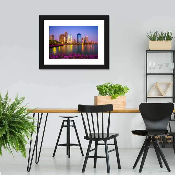 Benjakitti Park Bangkok Canvas Wall Art-3 Horizontal-Gallery Wrap-25" x 16"-Tiaracle