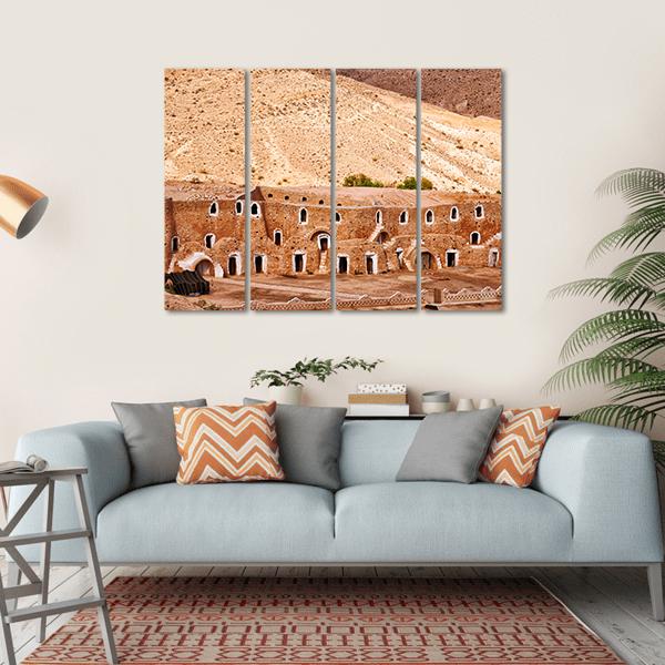 Berber Dwelling Matmata Canvas Wall Art-4 Horizontal-Gallery Wrap-34" x 24"-Tiaracle