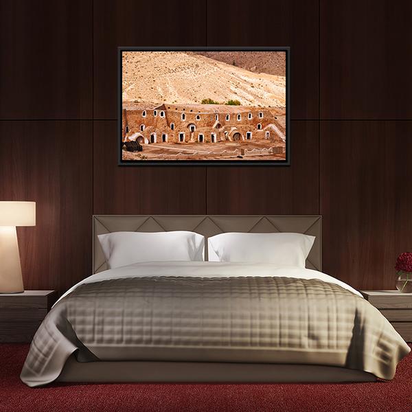 Berber Dwelling Matmata Panoramic Canvas Wall Art-1 Piece-36" x 12"-Tiaracle
