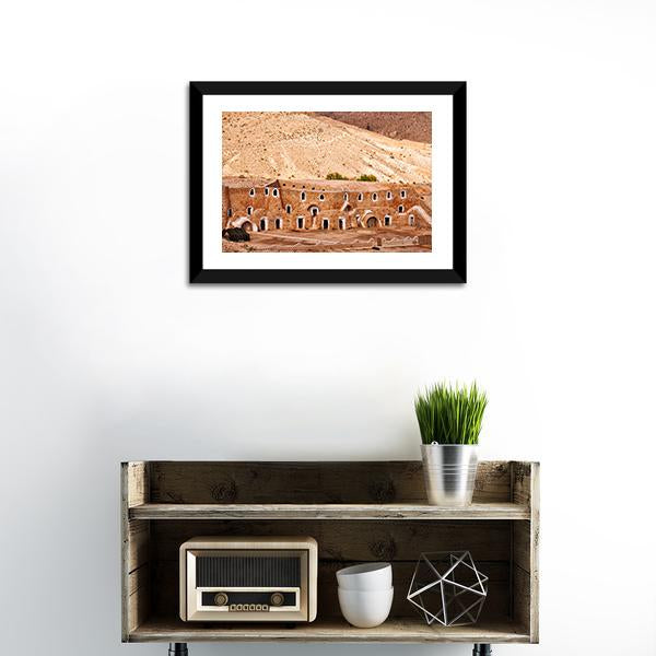 Berber Dwelling Matmata Panoramic Canvas Wall Art-1 Piece-36" x 12"-Tiaracle