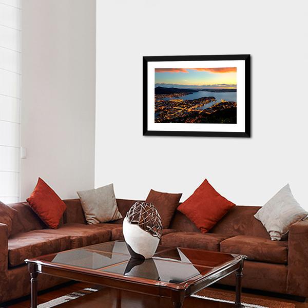 Bergen In Norway Canvas Wall Art-3 Horizontal-Gallery Wrap-25" x 16"-Tiaracle