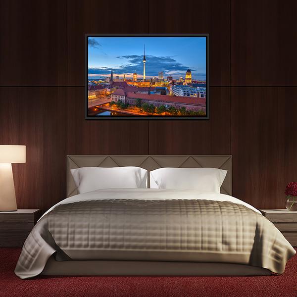 Berlin City Skyline Canvas Wall Art-3 Horizontal-Gallery Wrap-25" x 16"-Tiaracle