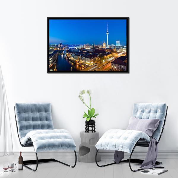 Berlin Cityscape Canvas Wall Art-3 Horizontal-Gallery Wrap-25&quot; x 16&quot;-Tiaracle