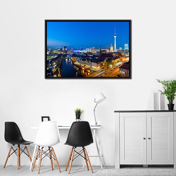 Berlin Cityscape Canvas Wall Art-3 Horizontal-Gallery Wrap-25&quot; x 16&quot;-Tiaracle
