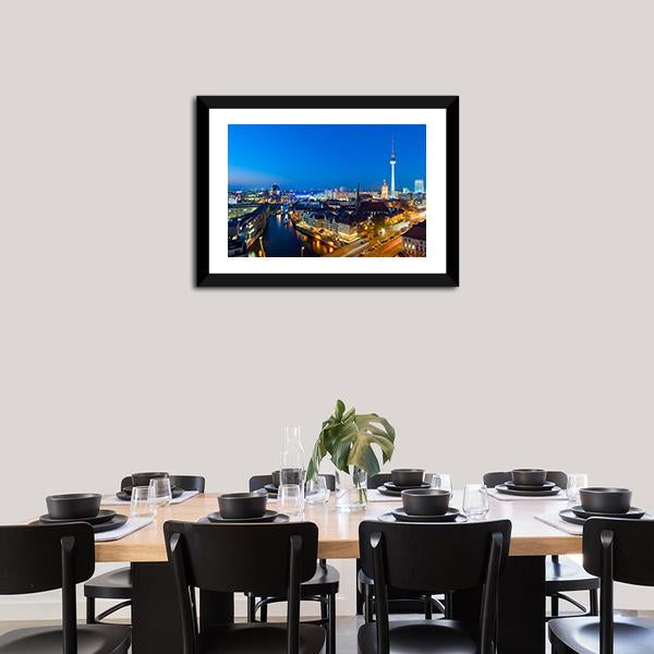 Berlin Cityscape Canvas Wall Art-5 Horizontal-Gallery Wrap-22&quot; x 12&quot;-Tiaracle