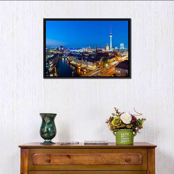 Berlin Cityscape Panoramic Canvas Wall Art-1 Piece-36&quot; x 12&quot;-Tiaracle