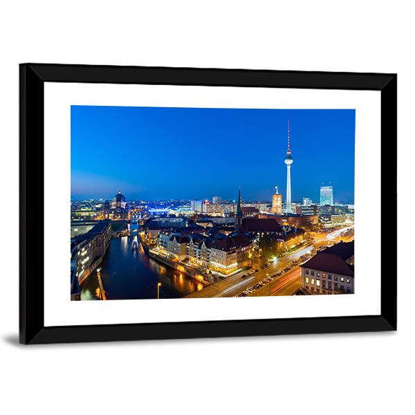 Berlin Cityscape Panoramic Canvas Wall Art-1 Piece-36" x 12"-Tiaracle