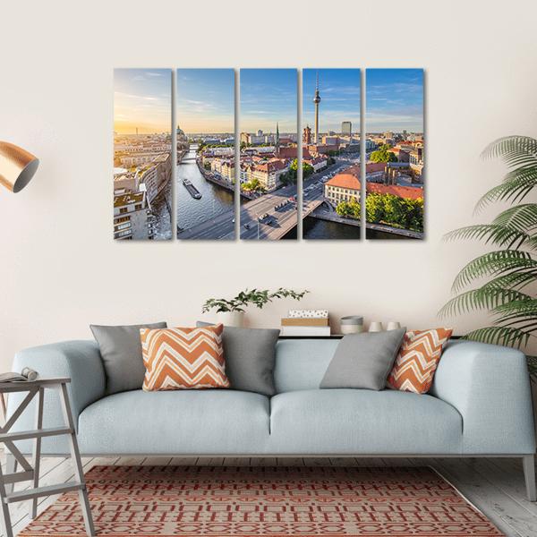 Berlin Skyline Canvas Wall Art-5 Horizontal-Gallery Wrap-22" x 12"-Tiaracle