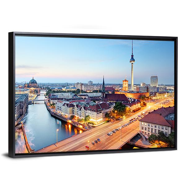 Berlin Skyline Canvas Wall Art-3 Horizontal-Gallery Wrap-25" x 16"-Tiaracle