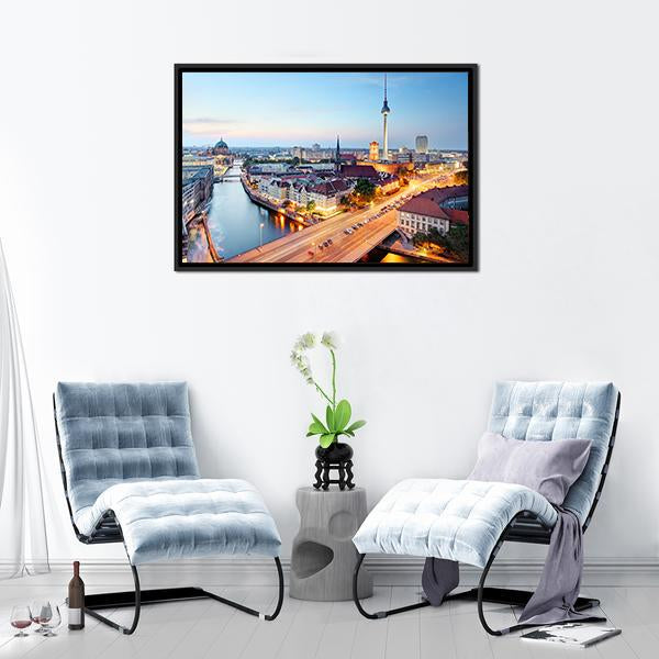 Berlin Skyline Canvas Wall Art-3 Horizontal-Gallery Wrap-25" x 16"-Tiaracle