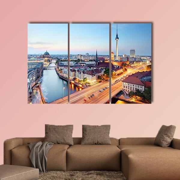 Berlin Skyline Canvas Wall Art-3 Horizontal-Gallery Wrap-25" x 16"-Tiaracle