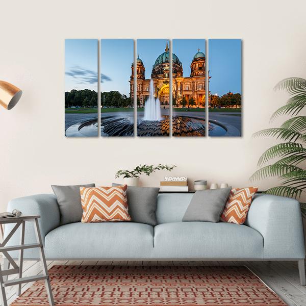 Berliner Dom & Fountain Canvas Wall Art-5 Horizontal-Gallery Wrap-22" x 12"-Tiaracle