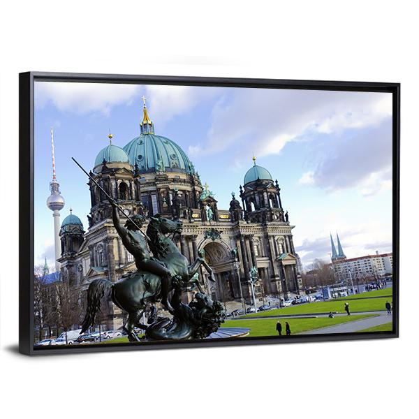Berliner Dom Canvas Wall Art-3 Horizontal-Gallery Wrap-25" x 16"-Tiaracle