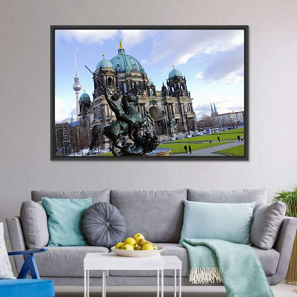Berliner Dom Canvas Wall Art-3 Horizontal-Gallery Wrap-25" x 16"-Tiaracle