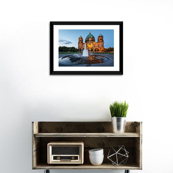 Berliner Dom &amp; Fountain Panoramic Canvas Wall Art-1 Piece-36&quot; x 12&quot;-Tiaracle