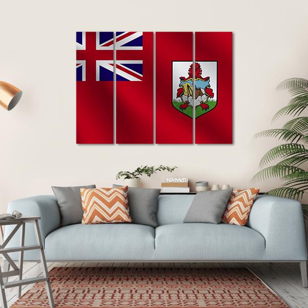 Bermuda Flag Canvas Wall Art-4 Horizontal-Gallery Wrap-34" x 24"-Tiaracle