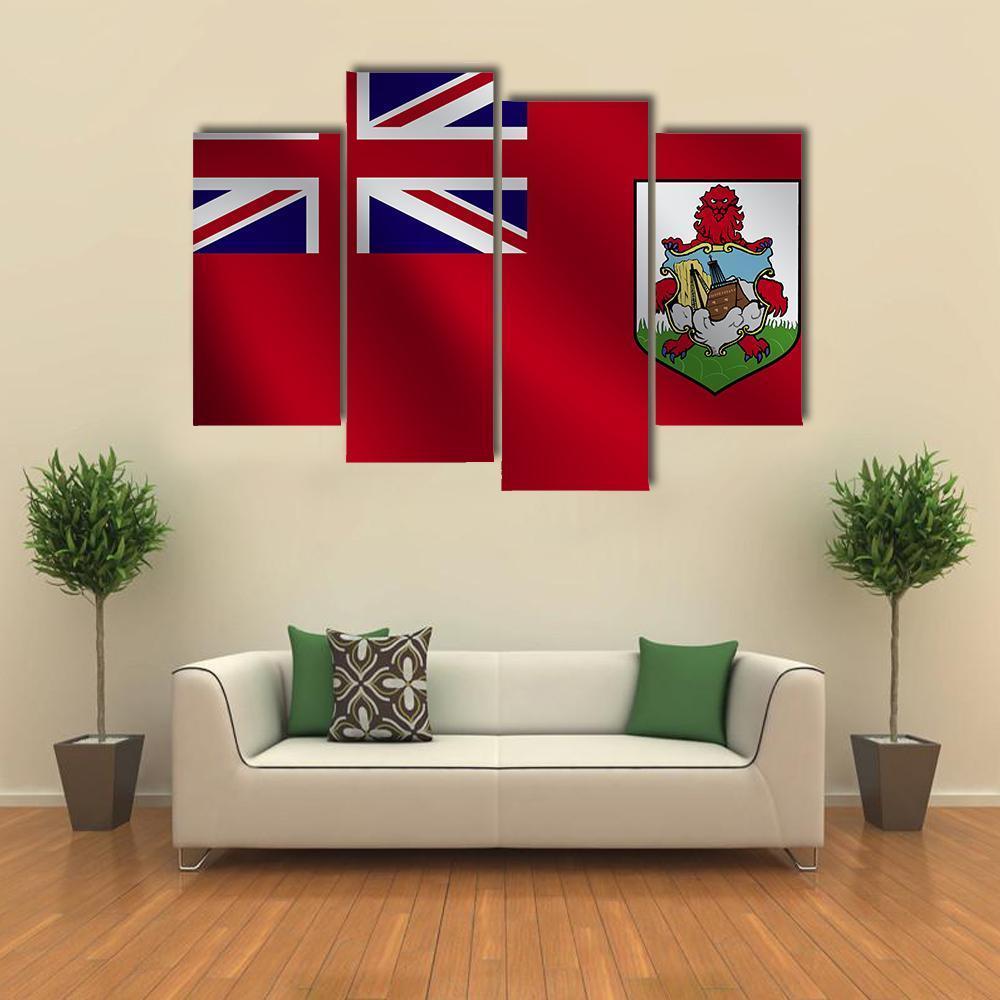 Bermuda Flag Canvas Wall Art-4 Pop-Gallery Wrap-50" x 32"-Tiaracle