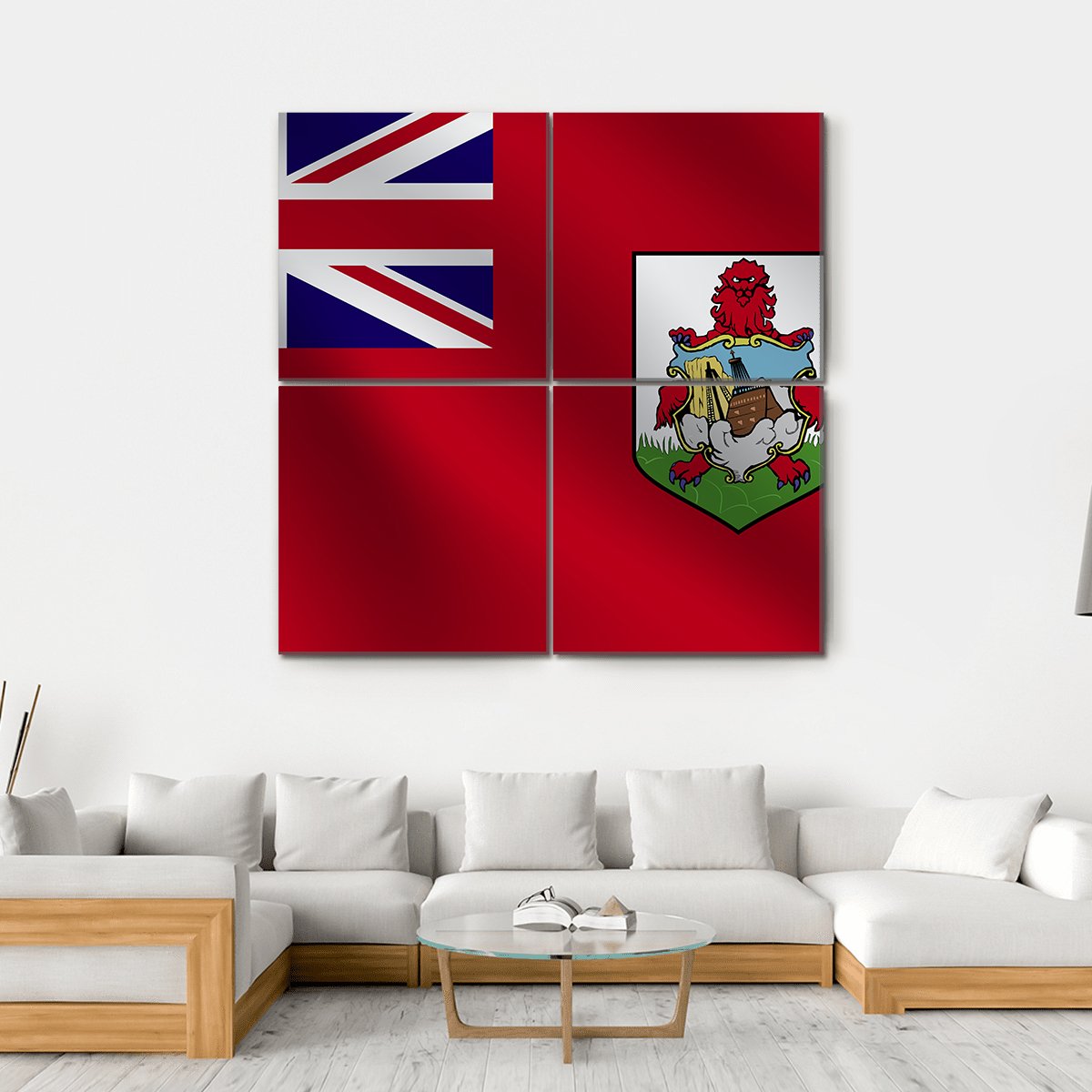 Bermuda Flag Canvas Wall Art-4 Square-Gallery Wrap-17" x 17"-Tiaracle