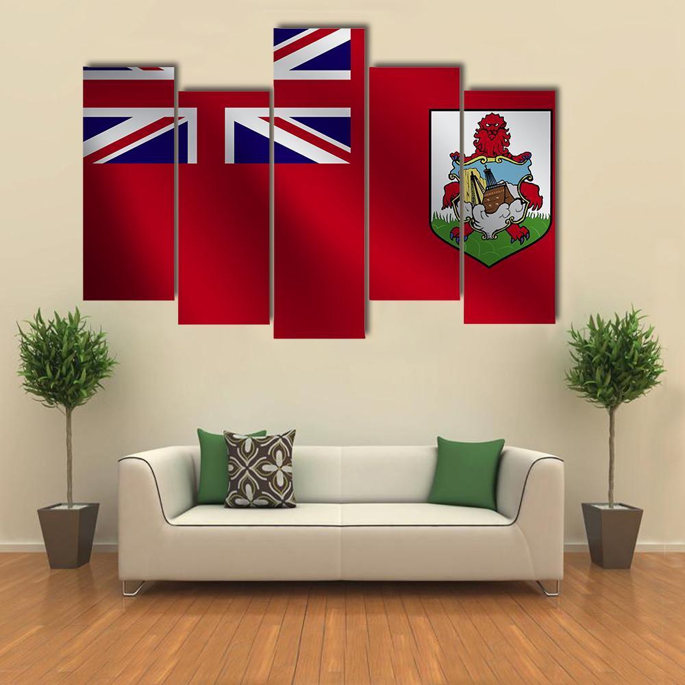 Bermuda Flag Canvas Wall Art-5 Pop-Gallery Wrap-47" x 32"-Tiaracle