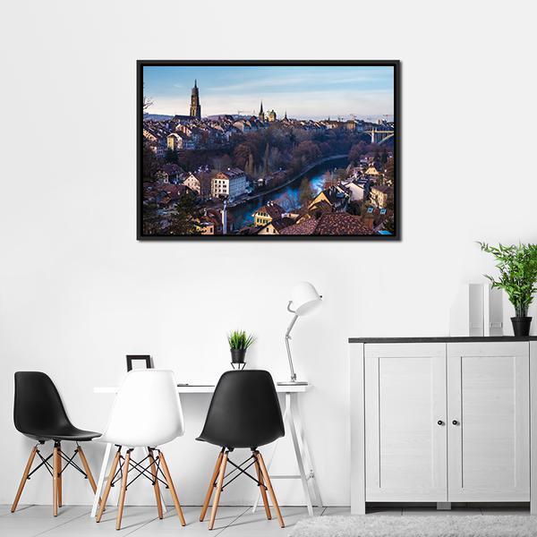 Bern Old City Canvas Wall Art-3 Horizontal-Gallery Wrap-25" x 16"-Tiaracle
