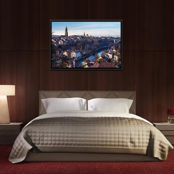 Bern Old City Canvas Wall Art-3 Horizontal-Gallery Wrap-25" x 16"-Tiaracle