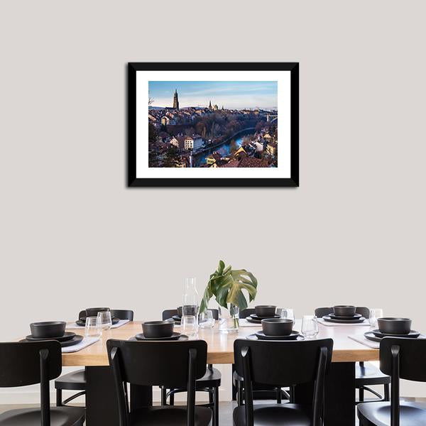 Bern Old City Canvas Wall Art-3 Horizontal-Gallery Wrap-25" x 16"-Tiaracle