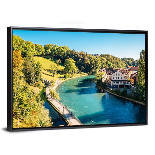 Bern Old Town Canvas Wall Art-3 Horizontal-Gallery Wrap-25" x 16"-Tiaracle