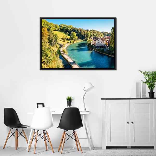 Bern Old Town Canvas Wall Art-3 Horizontal-Gallery Wrap-25" x 16"-Tiaracle