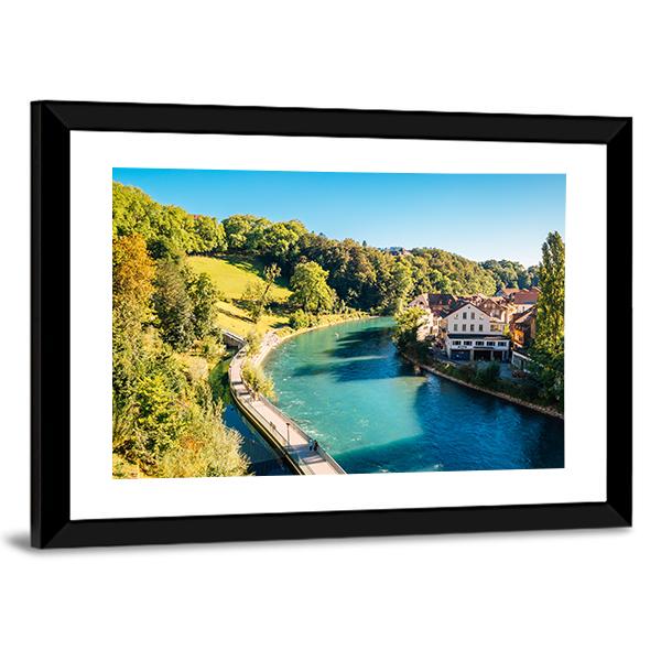 Bern Old Town Canvas Wall Art-3 Horizontal-Gallery Wrap-25" x 16"-Tiaracle