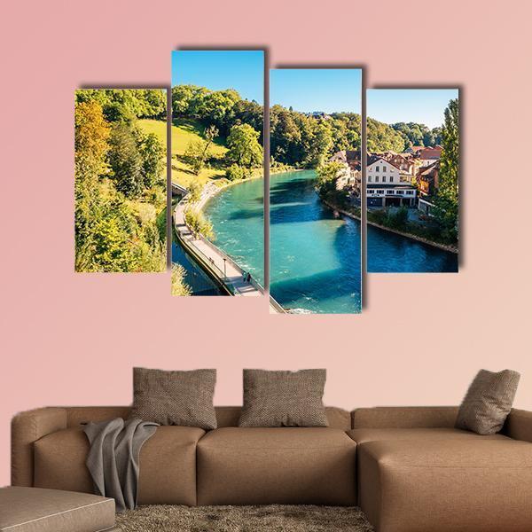 Bern Old Town Canvas Wall Art-4 Pop-Gallery Wrap-50" x 32"-Tiaracle