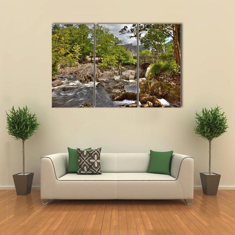 Betws y Coed Bridge Canvas Wall Art-3 Horizontal-Gallery Wrap-37" x 24"-Tiaracle