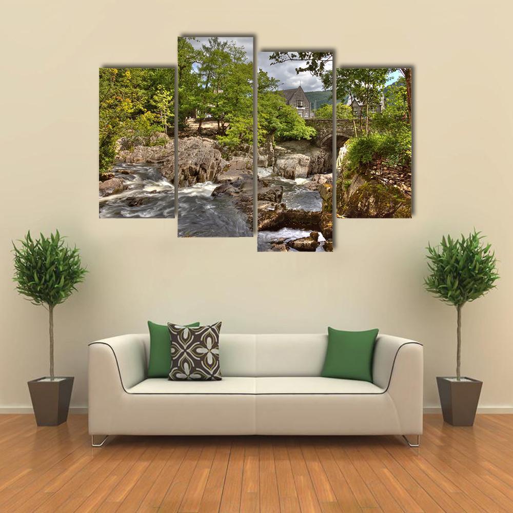 Betws y Coed Bridge Canvas Wall Art-5 Pop-Gallery Wrap-47" x 32"-Tiaracle