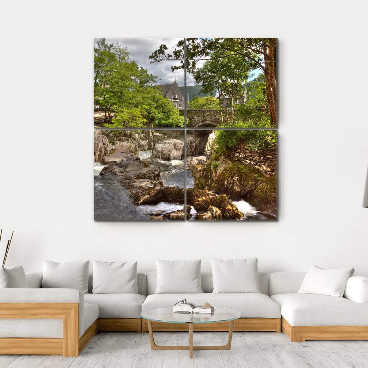 Betws y Coed Bridge Canvas Wall Art-4 Square-Gallery Wrap-17" x 17"-Tiaracle
