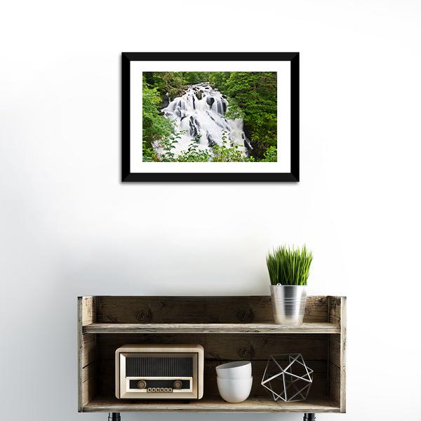 Betws-y-Coed Waterfalls Canvas Wall Art-1 Piece-Framed Print-20" x 16"-Tiaracle