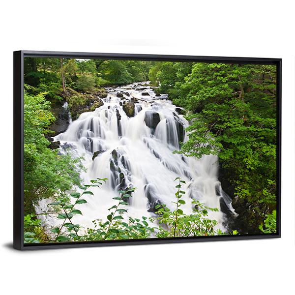 Betws-y-Coed Waterfalls Canvas Wall Art-3 Horizontal-Gallery Wrap-25" x 16"-Tiaracle