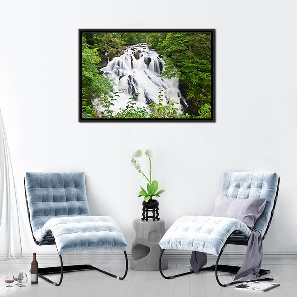 Betws-y-Coed Waterfalls Canvas Wall Art-3 Horizontal-Gallery Wrap-25" x 16"-Tiaracle