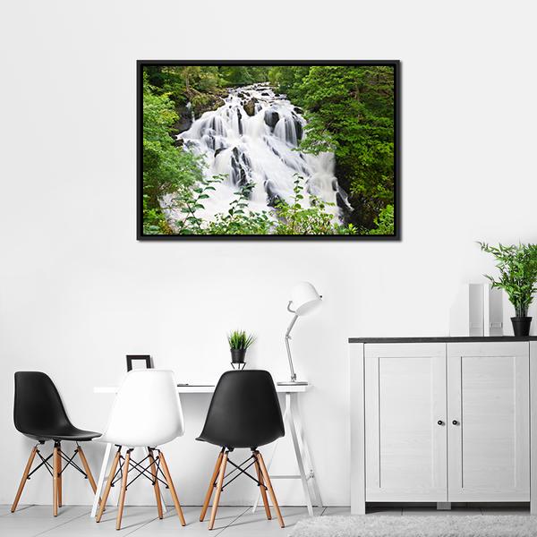 Betws-y-Coed Waterfalls Canvas Wall Art-3 Horizontal-Gallery Wrap-25" x 16"-Tiaracle