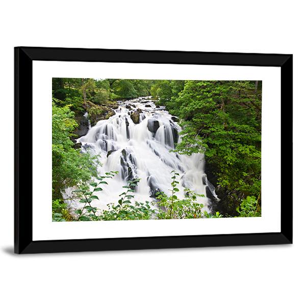 Betws-y-Coed Waterfalls Canvas Wall Art-3 Horizontal-Gallery Wrap-25" x 16"-Tiaracle