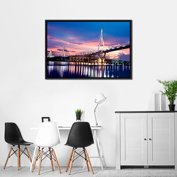 Bhumibol Bridge Canvas Wall Art-5 Horizontal-Gallery Wrap-22" x 12"-Tiaracle