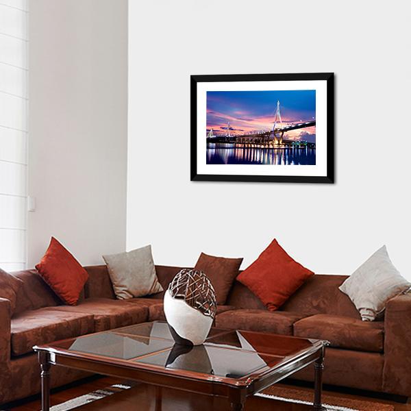 Bhumibol Bridge Canvas Wall Art-5 Horizontal-Gallery Wrap-22" x 12"-Tiaracle