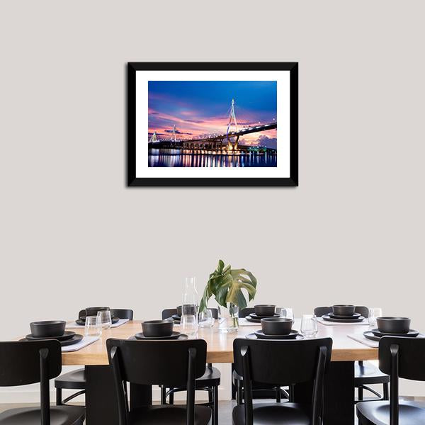 Bhumibol Bridge Canvas Wall Art-3 Horizontal-Gallery Wrap-25" x 16"-Tiaracle
