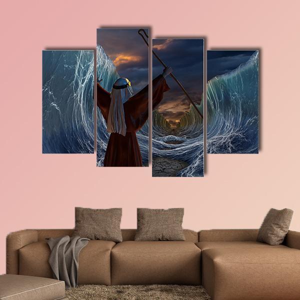 Biblical Narrative Canvas Wall Art-4 Pop-Gallery Wrap-50" x 32"-Tiaracle