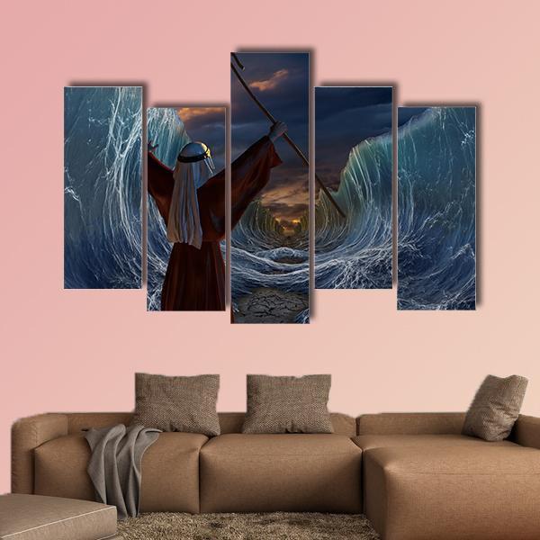 Biblical Narrative Canvas Wall Art-5 Pop-Gallery Wrap-47" x 32"-Tiaracle