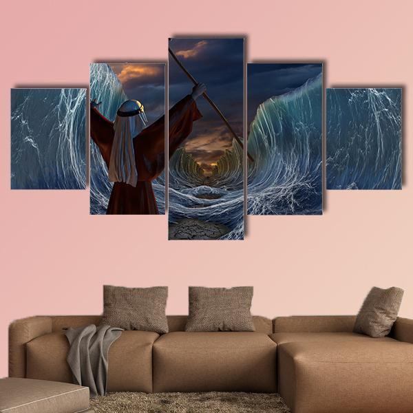 Biblical Narrative Canvas Wall Art-5 Star-Gallery Wrap-62" x 32"-Tiaracle