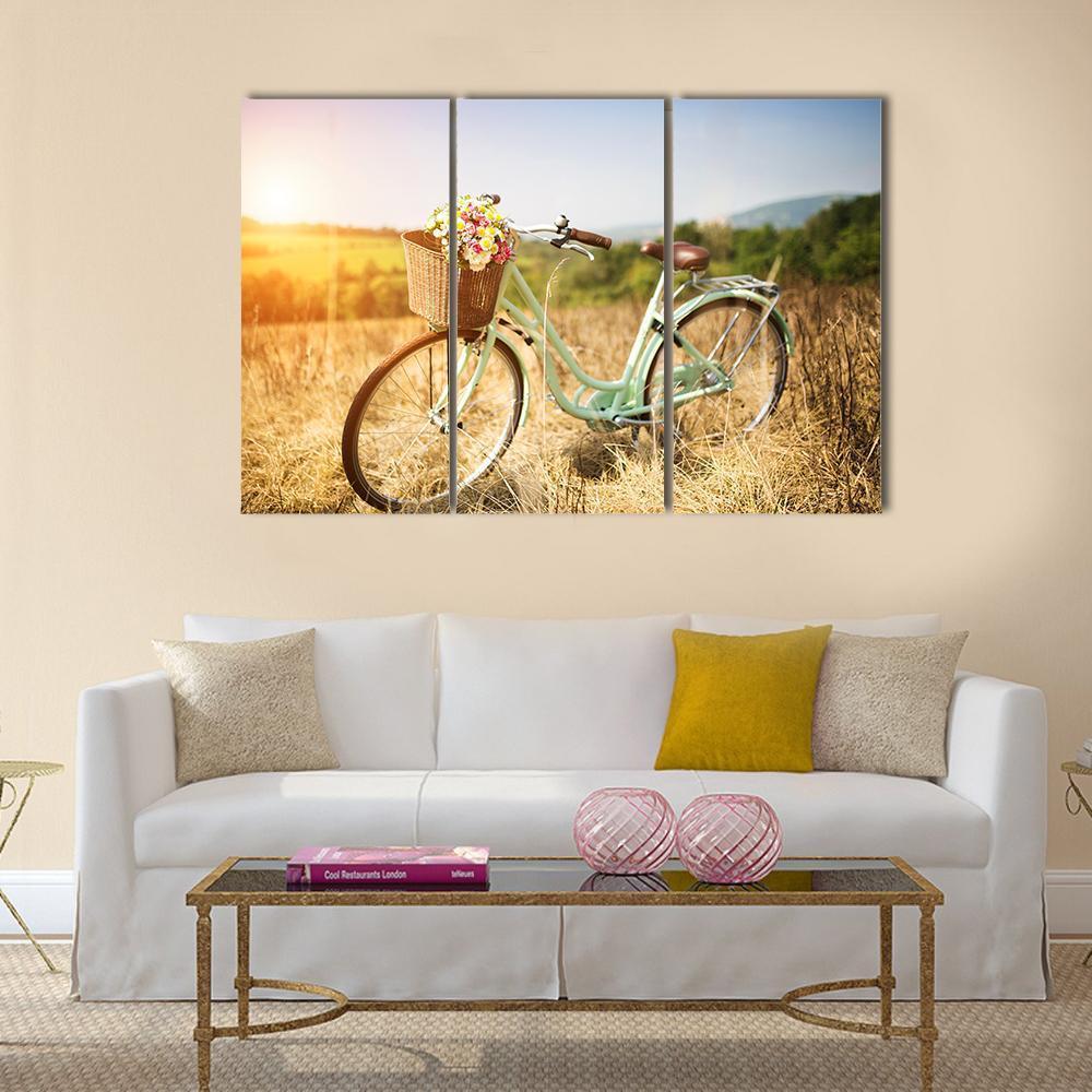 Vintage Bicycle Canvas Wall Art-3 Horizontal-Gallery Wrap-37" x 24"-Tiaracle
