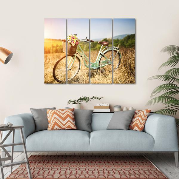 Vintage Bicycle Canvas Wall Art-4 Horizontal-Gallery Wrap-34" x 24"-Tiaracle