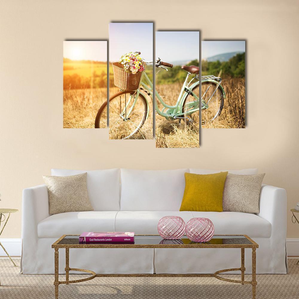 Vintage Bicycle Canvas Wall Art-1 Piece-Gallery Wrap-48" x 32"-Tiaracle