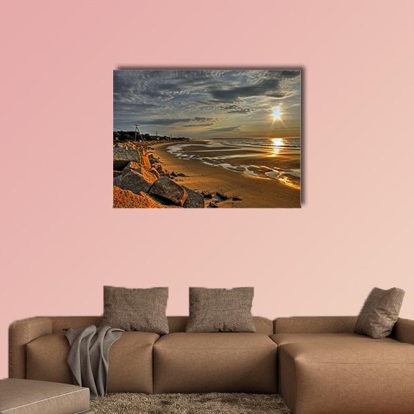 Biddeford Pool At Sunrise Canvas Wall Art-4 Horizontal-Gallery Wrap-34" x 24"-Tiaracle