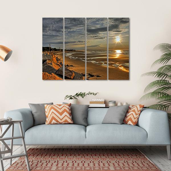 Biddeford Pool At Sunrise Canvas Wall Art-4 Horizontal-Gallery Wrap-34" x 24"-Tiaracle