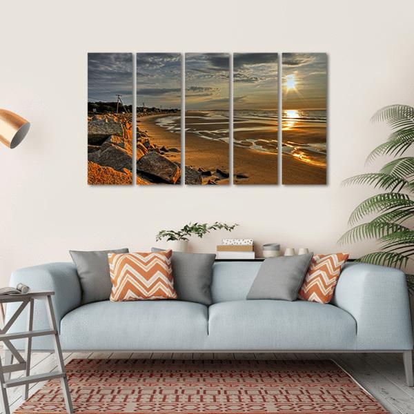 Biddeford Pool At Sunrise Canvas Wall Art-5 Horizontal-Gallery Wrap-22" x 12"-Tiaracle
